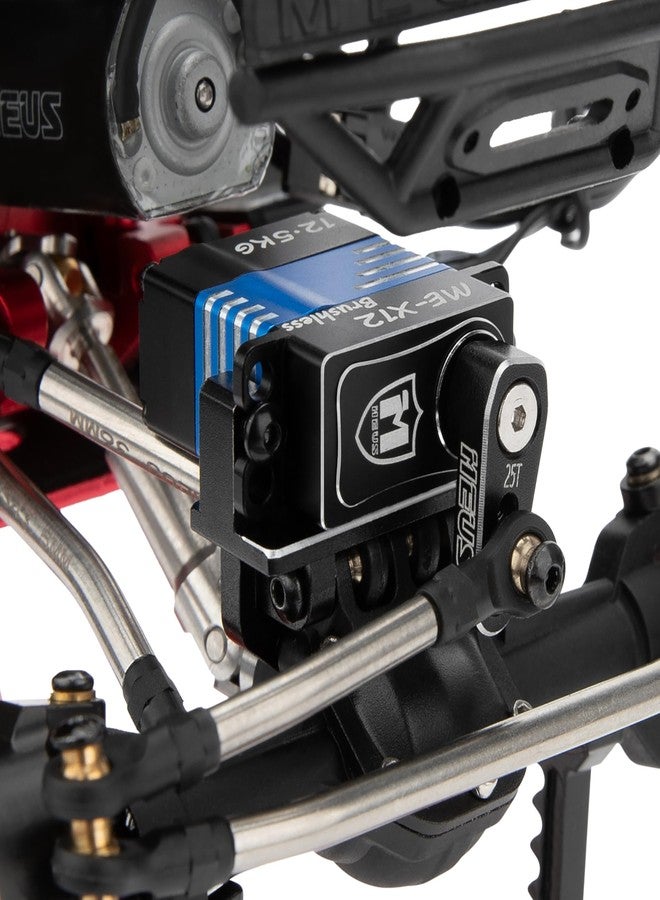 MEUS RACING سيرفو MEUS Racing بدون قلب TRX4M مع حامل سيرفو أفقي وذراع سيرفو لقطع غيار ترقية سيارة الزحف TRX4M 1/18 RC، غير مناسب للإطار الأصلي (12.5 كجم). - Image 2